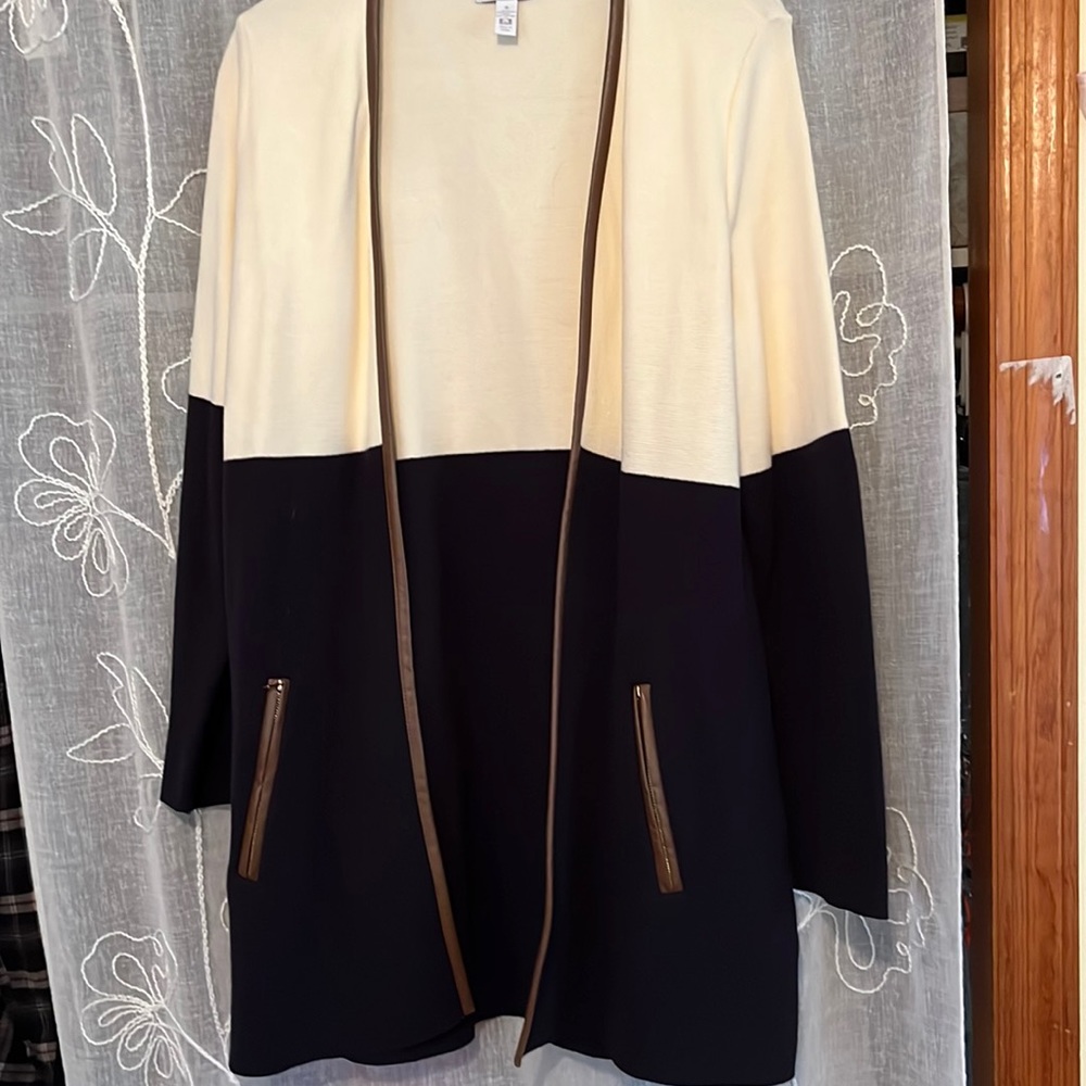 Charter club like new 100% cotton sweater jacket long cardigan